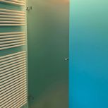 Duschtüre mit satiniertem Glas