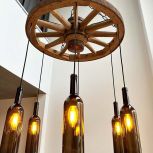 Flasche als Lampe (Boden abgetrennt)