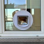 Katzenschleuse in Isolierglas