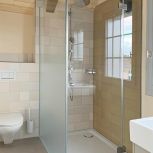 Duschkabine, Seitenglas mit auslaufender Satinierung