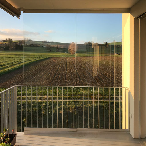 seitliche Balkonschiebeverglasung