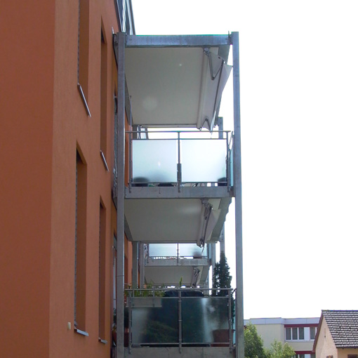 seitliche Balkonverglasung