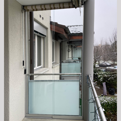 seitliche Balkonschiebeverglasung